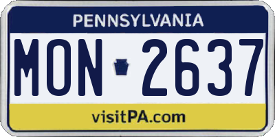 PA license plate MON2637