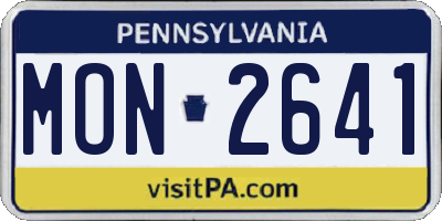 PA license plate MON2641