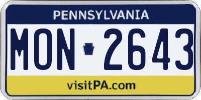 PA license plate MON2643
