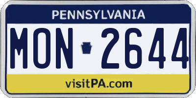 PA license plate MON2644