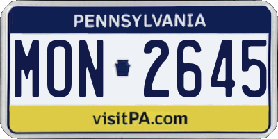 PA license plate MON2645