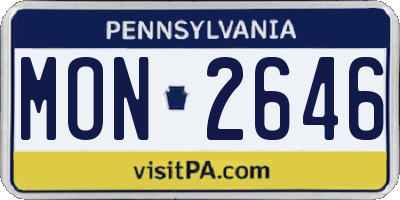 PA license plate MON2646