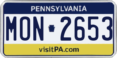 PA license plate MON2653