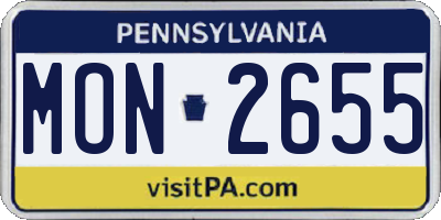 PA license plate MON2655