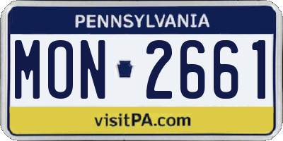 PA license plate MON2661