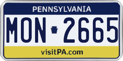 PA license plate MON2665