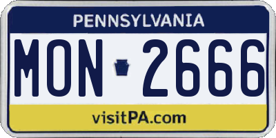PA license plate MON2666