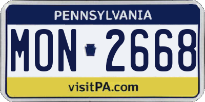 PA license plate MON2668