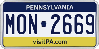 PA license plate MON2669