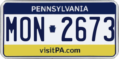 PA license plate MON2673