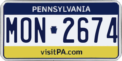 PA license plate MON2674
