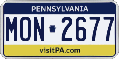 PA license plate MON2677
