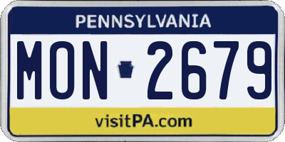 PA license plate MON2679