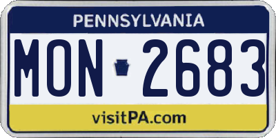 PA license plate MON2683