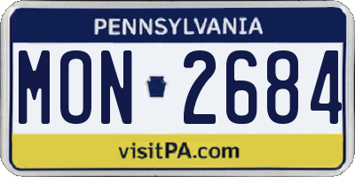 PA license plate MON2684