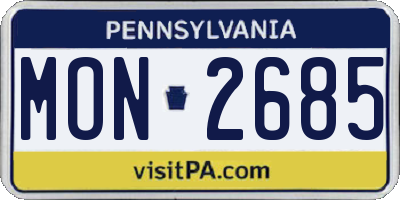 PA license plate MON2685
