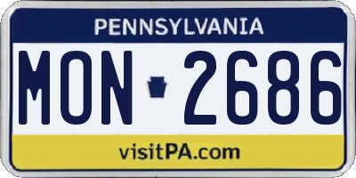 PA license plate MON2686