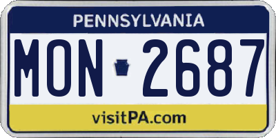 PA license plate MON2687