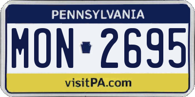 PA license plate MON2695