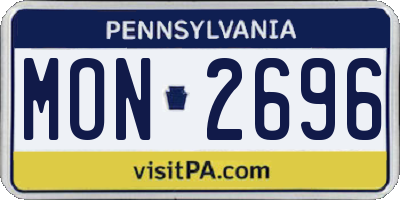 PA license plate MON2696