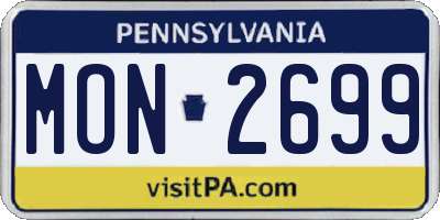 PA license plate MON2699