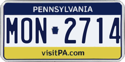 PA license plate MON2714