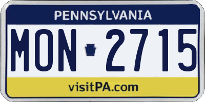 PA license plate MON2715
