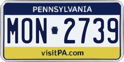 PA license plate MON2739