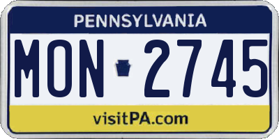PA license plate MON2745