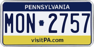 PA license plate MON2757