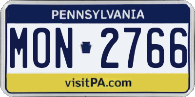 PA license plate MON2766