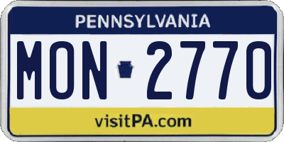 PA license plate MON2770