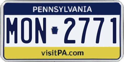 PA license plate MON2771