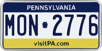 PA license plate MON2776