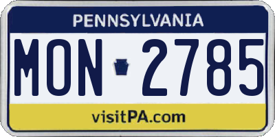 PA license plate MON2785
