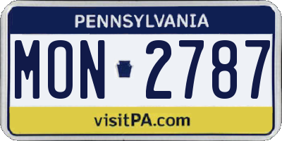 PA license plate MON2787