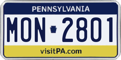 PA license plate MON2801
