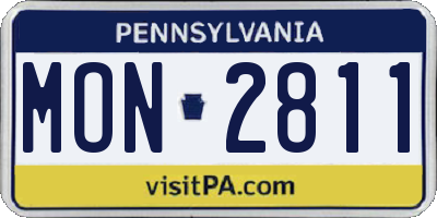 PA license plate MON2811