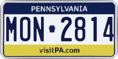 PA license plate MON2814