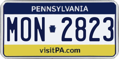 PA license plate MON2823