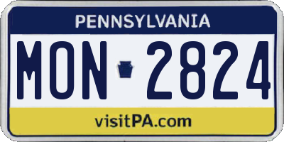 PA license plate MON2824