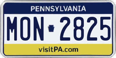 PA license plate MON2825