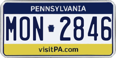 PA license plate MON2846