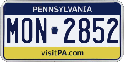 PA license plate MON2852