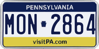 PA license plate MON2864