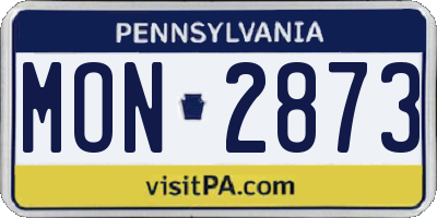 PA license plate MON2873