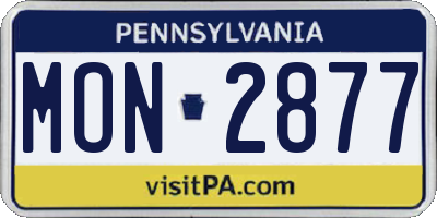 PA license plate MON2877