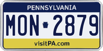 PA license plate MON2879