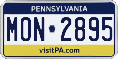 PA license plate MON2895