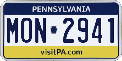 PA license plate MON2941